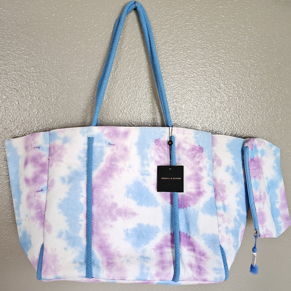America and Beyond Tie Dye tote set